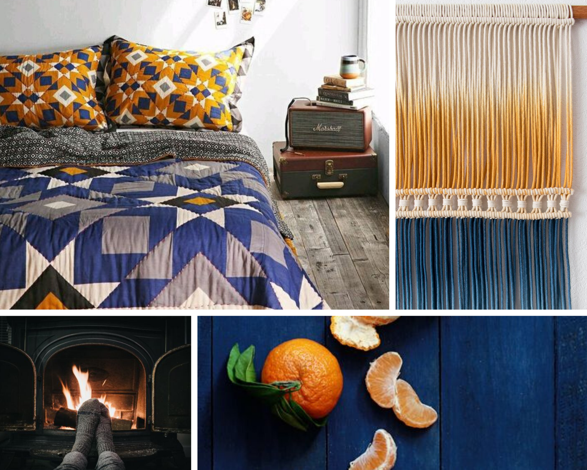 Urban Outfitters, Teddy + Wool macrame, fire, tangerines